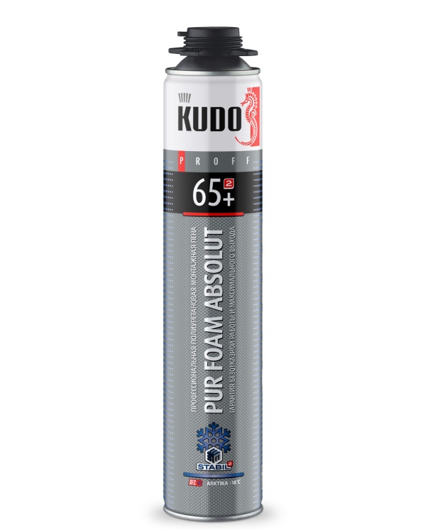 Пена монтажная полиуретановая KUDO PROFF 65+ ARKTIKA, 1л