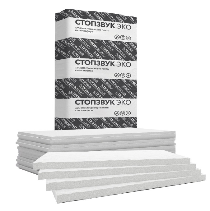 Плита шумопоглощающая Техносонус СтопЗвук Эко 1200х600х50 мм, 6 шт. уп